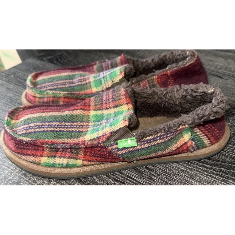 New Sz 5 Sanuk‎ Vagabond Sidewalk Surfer 50% Wool Loafer Shoes Slippers Youth